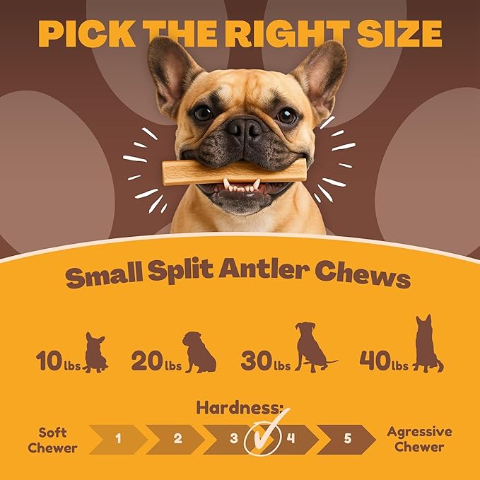 WhiteTail Naturals - Premium Split Elk Antlers for Dogs - (3 Pack Small to Medium) - All Natural, Dog Chew Bones - Naturally Shed, Cruelty-Free, Antler Chews