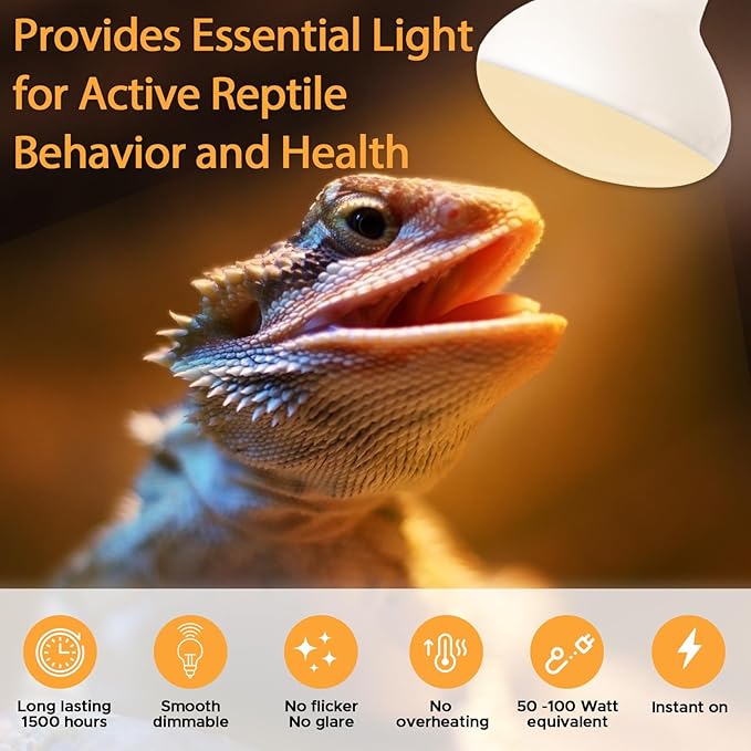 Reptile Heat Lamp 75W Reptile Sun Lamp Self-Ballasted Vapor Basking Spot Lamp/Bulb/Light for Reptile and Amphibian E26-2pcs