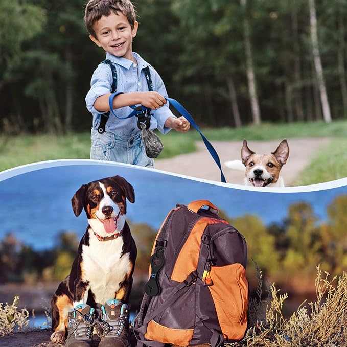 PuppyDoggy Dog Poop Bag Holder for Leash Waste Bag Carrier Dog Poop Bag Dispenser for Walking Running Bicycle Accessory 4 Pieces (Black + Light Green)