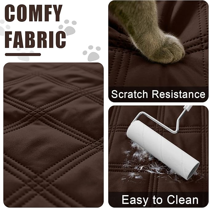 Smiry Waterproof Dog Bed Cover Blanket 40x50, Soft Reversible Pet Blanket, Washable Leakproof Cats Dogs Couch Cover for Sofa, Couch, Furniture, Lattice, Chocolate/Beige