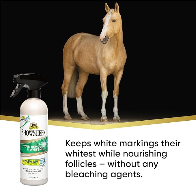 Absorbine ShowSheen Stain Remover & Horse Whitener, Oxi-Eraser Stain Lifters, 20oz