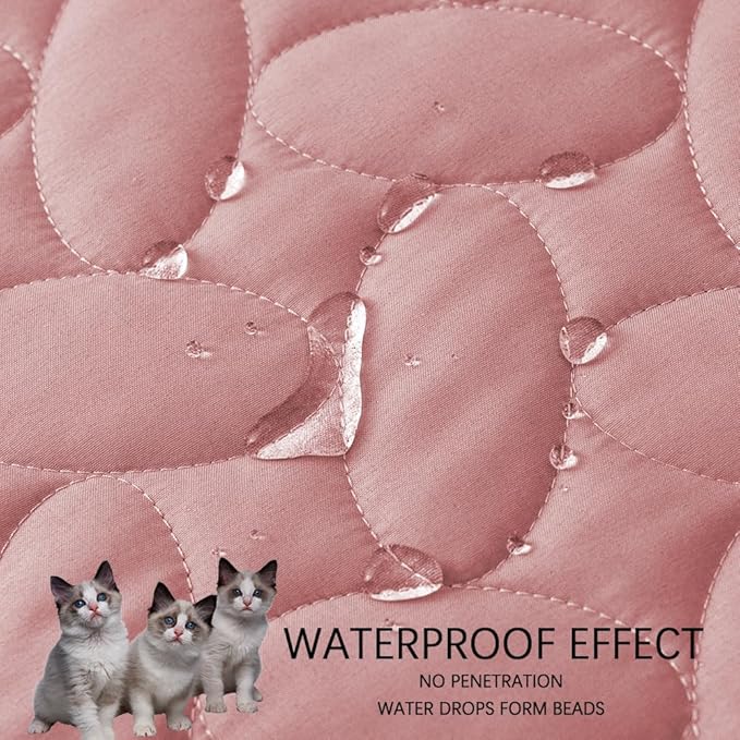 Ameritex Waterproof Pet Bed Cover Anti-Slip Dog Bed Blanket for Sofa and Furniture Waterproof New Pattern Design (Pink, 30x80 Inch (Pack of 1))