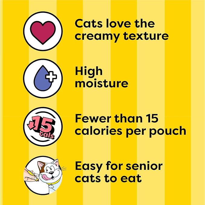 Temptations Creamy Puree Squeezable Lickable Wet Cat Treats with Salmon, 0.42 oz. Tubes, 16 Count