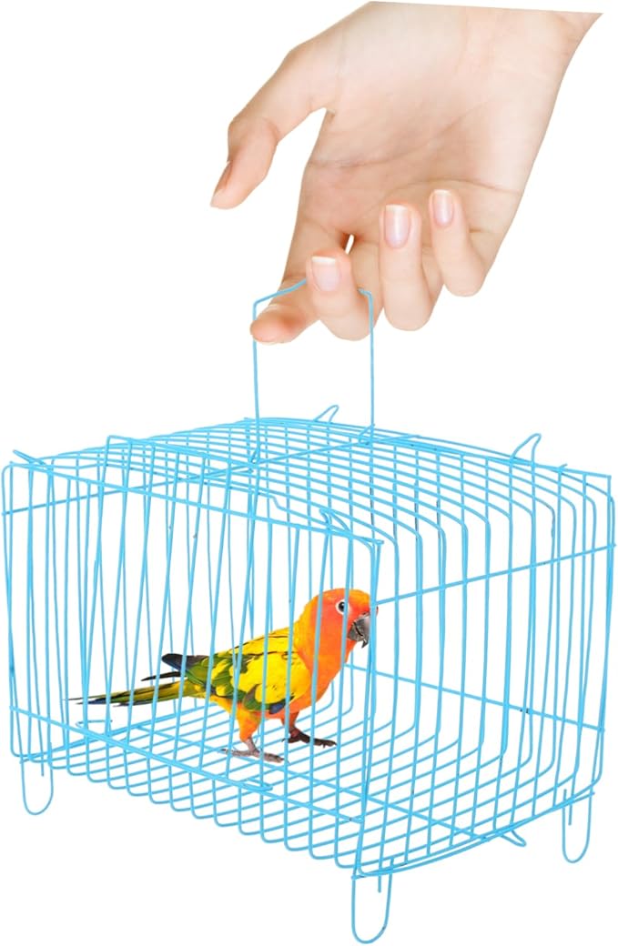Portable Metal Bird Carrier Cage Travel Cage for Birds Lightweight Convenient Design for Parrots Cockatiels Pets Secure Stylish Habitat for Travel