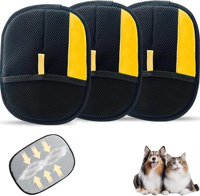 3pcs Electrostatic Pet Hair Removal Gloves: Quick Wiping - Reusable & Washable for Sofa Clothing Pet Beds Effortless Cats & Dogs Hair Remover for Pets