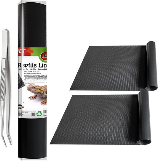 Reptile Substrate Mat Terrarium Liner 2PCS 36 * 18 inch, Bearded Dragon Tank Accessories Reptile Tank Carpet Bedding Non-Adhesive for Leopard Gecko Snake, Lizard and Tortoise