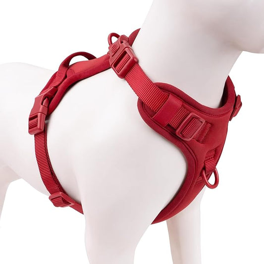 No Pull Dog Harness, Puppy Vest with Front Clip for Small Medium Large Sized Dog(Burgundy Red,L)
