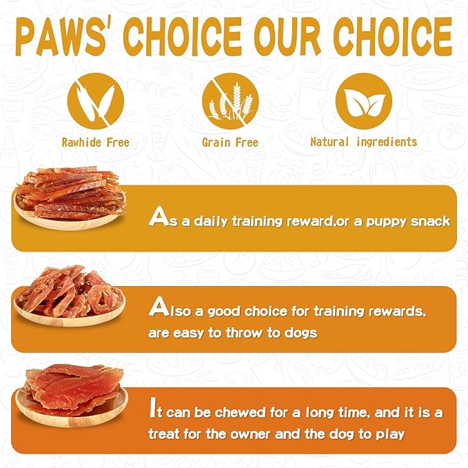 PAWUP Chicken Jerky Dog Treats, Natural Dog Chicken Jerky Treats w/Taurine, Training Treats, 12.5 oz
