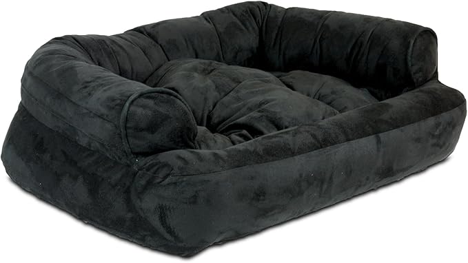 Snoozer Overstuffed Luxury Pet Sofa, Small, Black