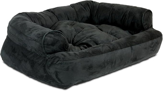 Snoozer Overstuffed Luxury Pet Sofa, Small, Black