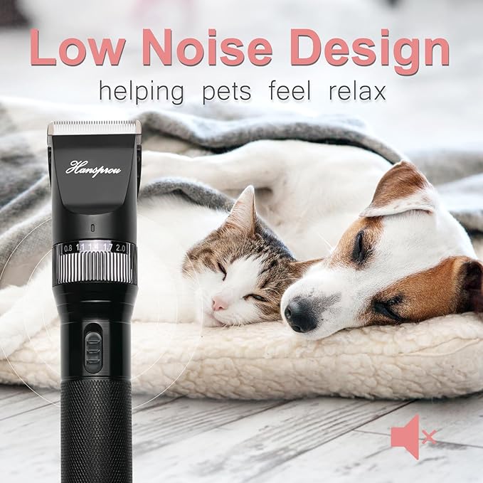 Dog Grooming Clippers, Upgraded 36V Heavy Duty Pet Clippers, Professional Dog & Cat Shaver for Thick Coat, Corded Pet Hair Trimmer with Guard Combs & Brush