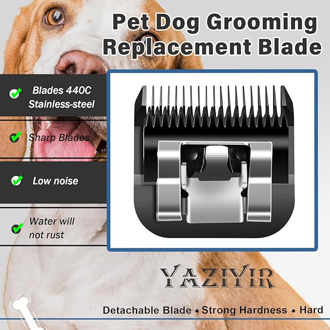 3 Pack 3-3/4FC Detachable Dog Grooming Steel Blades,Compatible with Andis,Oster A5,Wahl KM-10 Series,Cut Length 1/2" 13MM （Black）