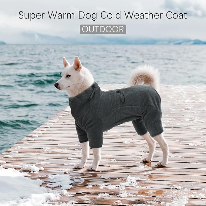 ROZKITCH Doberman Pajamas, Pet Windproof Warm Cold Weather Jacket Vest Cozy Jumpsuit Apparel Outfit Clothes for Small Medium Large Dog Walking Hiking Sleep Grey XS
