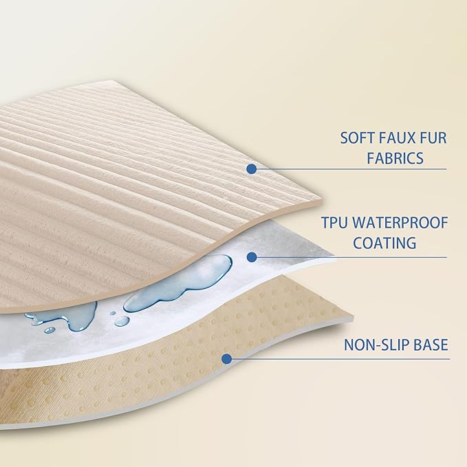 HAOMAIJIA Waterproof Couch Cover for Dogs Washable,Fuzzy Pet Couch Covers for Sofa,Thick Soft Dog Bed Cover Non-Slip Couch Covers for 3 Cushion Couch Sofa Pet Friendly (Off White, 35" x 82")