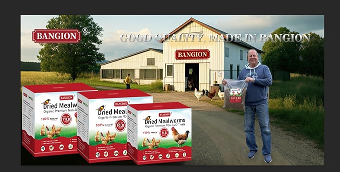 Dried Mealworms 10 Lbs-Organic MealWorms for Chickens & Birds, Non-GMO Meal Worms for Chickens, Wild Birds, Bluebirds, High Protein Chicken Feed Bird Treats, Worms for Chicken, Hens, Bird, Reptiles