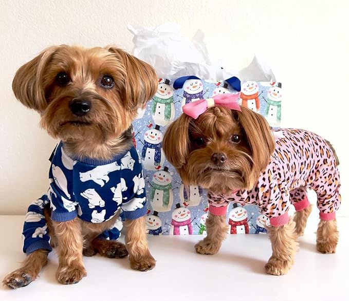 Fitwarm Polar Bear Dog Pajamas, Dog Clothes for Small Dogs Girl Boy, Pet Onesie with Feet, Cat Outfit, Lightweight Velvet, Royal Blue, White, Large