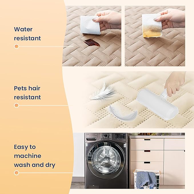 gogobunny 100% Double Sided Waterproof Dog Blanket Soft Pet Bed Cover Reversible Protect Furniture Couch Sofa Car for Puppy Cat Kids (Dark Beige/Light Beige, 68x82 Inch (Pack of 1))
