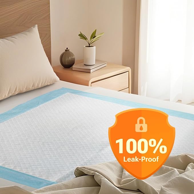 30" x 36" 100 Count Super Absorbency Disposable Bed Pads for Adults, Leakproof Quick Drying Underpads for Adults Baby Puppy, Incontinence Pads, Puppy Pad Dog Training Pee Pads
