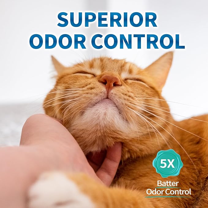 Made4Pets Cat Litter Crystals, Non Clumping Cat Litter Odor Control Kitty Litter Non Clumping No scooping Low Dust, Low Tracking, Lightweight, Dehydrates Waste,Cologne– 17.2 lbs (4 x 4.3 lb Packs)