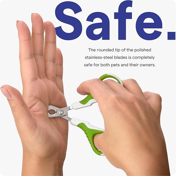 Pet Nail Clippers for Indoor Cats & Small Animals - Precision Angled Blades & Steady Grip - Ideal for Kittens Tiny Dogs Rabbits Birds - Nail Trimmer & Claw Scissors for Home Grooming - eBook Guide