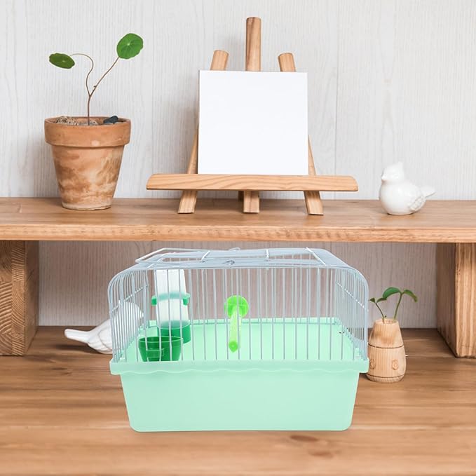 Kisangel Portable Bird Cage Water Dispenser and Food Box Spacious Travel Carrier for Parrots and Birds Lightweight Design for and Outdoor Adventures