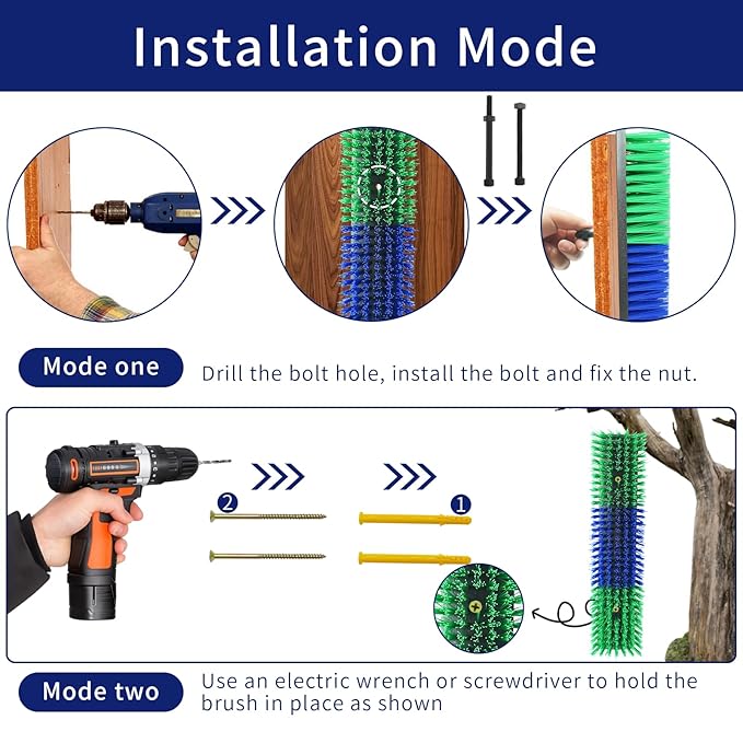 Livestock Scratch Brush With 16 Screws，Animal Back Scratching Brush for Cow,Cattle,Sheep, Horses,Pigs，Massage Grooming Tool(Green, 2pcs)