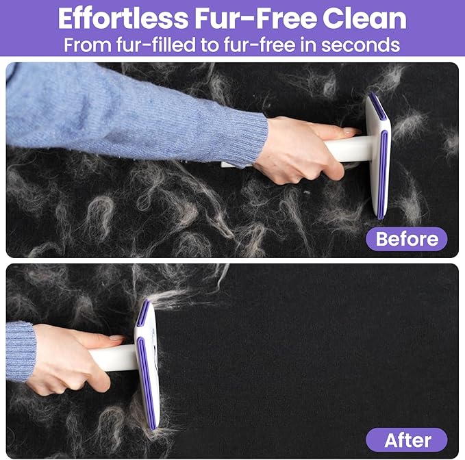 DELOMO Upgraded 3-in-1 Pet Hair Removal Tool: Versatile Dog & Cat Hair Remover – Carpet Rake for Multi-Surface – Reusable Pet Hair Remover for Carpet, Couch, Furniture, Clothes, Car Mats, Pet Bed