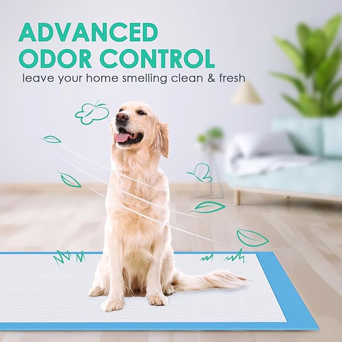 JollyMate Dog Pee Pads Extra Large 36"x36", 30 Pack X-Large Super Absorbent Pet Training Pads with Adhesive Tabs, 6 Layers Thick Leak-Proof Potty Pads for Dogs and Puppies