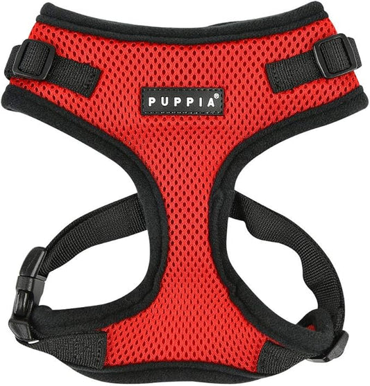 Authentic Puppia RiteFit Harness with Adjustable Neck, Red, Extra-Large