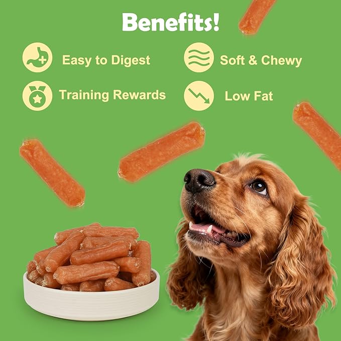 MON2SUN Soft & Chewy Chicken Sausage Dog Treats, 2 Inch, Grain-Free & Gluten-Free Recipe for Training Small to Large Dogs, 10.6 oz