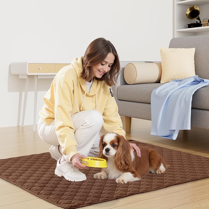 Smiry Waterproof Dog Bed Cover Blanket, Soft Reversible Pet Blanket, Washable Leakproof Cats Dogs Couch Cover for Sofa, Couch, Furniture, Plaid (82x120 Inch, Brown/Chocolate)