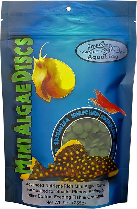 Mini Algae Discs - Sinking Diet for Snails, Shrimp & Bottom Feeding Fish (9oz (255g))