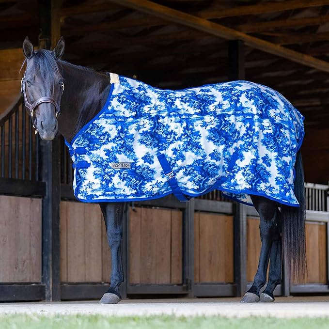 Jeffers Expression Standard Neck Fleece Cooler for Horses, 69"- Equine Towel Blanket, Moisture Absorbent, Light Weight, Best for Drying, Exercise, Bathing, Adjustable Belly Bands - Equestrian Toile