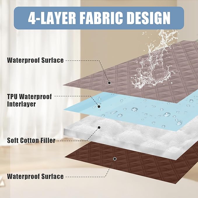 Smiry Waterproof Dog Bed Cover Pet Blanket, Soft Washable Dog Blanket for Furniture Bed Couch Sofa Reversible, Checkered (30"x70", Greyish Brown/Brown)