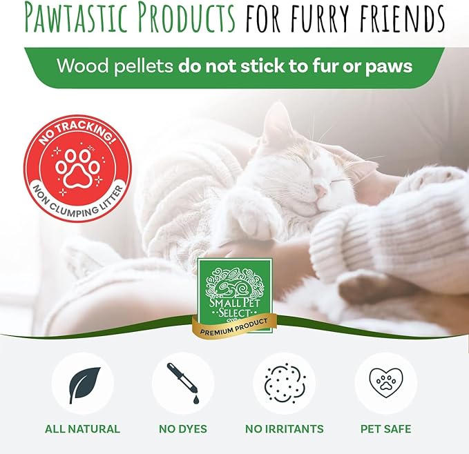 Small Pet Select Pine Pellet Bedding 40lb, Litter Pellets for Rabbit, Guinea Pig, Hamster, Bunny and Other Small Animals, Made in USA, 40lb