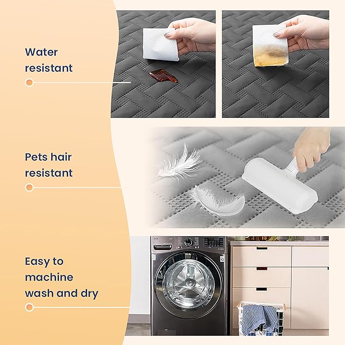 gogobunny 100% Double Sided Waterproof Dog Blanket Soft Pet Bed Cover Reversible Protect Furniture Couch Sofa Car for Puppy Cat Kids (Dark Grey/Light Grey, 52x82 Inch (Pack of 1))