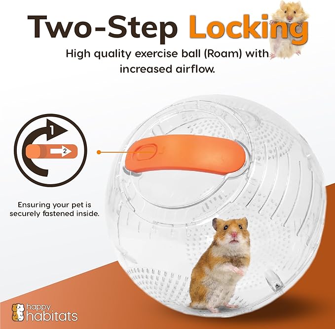 Clear Hamster Exercise Ball (7”) – Sturdy Dwarf Hamster Ball for Safe, Active Play – Ventilated Small Animal Toys for Gerbils, Mice & Other Small Pets – Must-Have Pet Rat Accessories
