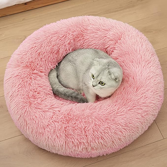 Nisrada Cat Beds for Indoor Cats,20 Inch Dog Bed for Small Melium Large Dogs, Washable-Round Pet Bed for Puppy and Kitten with Slip-Resistant Bottom