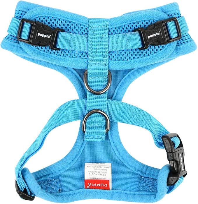 Authentic Puppia RiteFit Harness with Adjustable Neck, Sky Blue, Extra-Large