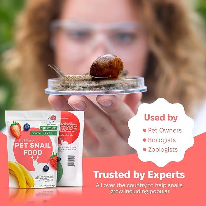 Snout and Shell & Shell Vegetable Flavored Pet Land Snail Food - Tasty High-Protein, Calcium Blend for Snails, Easy Addition to Your Garden Snails Terrarium or Snail Habitat