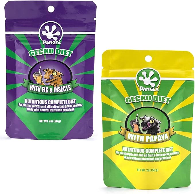 Pangea Gecko Diet Fig & Papaya Bundle - 2oz Fig & Insects and Papaya Diets