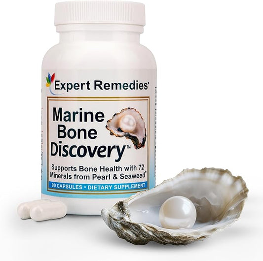 Marine Calcium Bone Density Supplement, 3.5X Absorbable Pearl Calcium & Icelandic Marine Algae, with Magnesium, Vitamin D3 K2 & More, Organic, Holistic Alternative, Astronaut Endorsed - 30 Days Supply