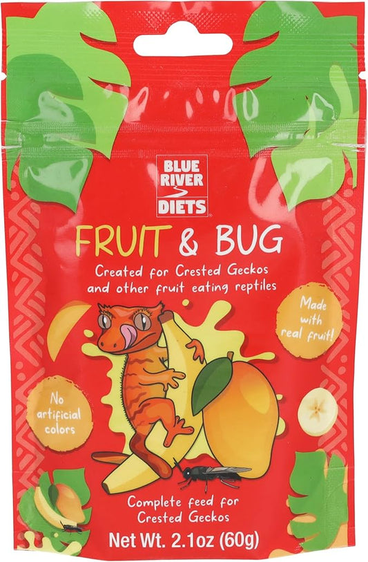 Crested Gecko Diet | Fruit & Bug | All Natural Low Fat Complete Gecko Food | 2.1oz