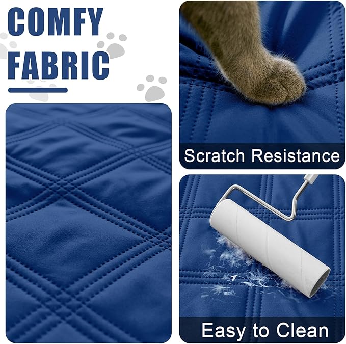 Smiry Waterproof Dog Bed Cover Blanket 40x80, Soft Reversible Pet Blanket, Washable Leakproof Cats Dogs Couch Cover for Sofa, Couch, Furniture, Lattice, Navy/Navy