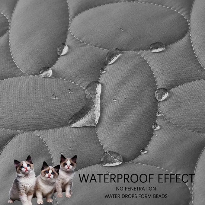 Ameritex Waterproof Pet Bed Cover Anti-Slip Dog Bed Blanket for Sofa and Furniture Waterproof New Pattern Design (Lightgrey, 30x53 Inch (Pack of 1))