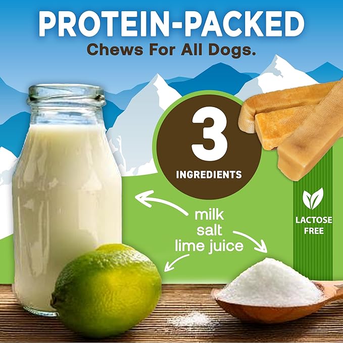 EcoKind Premium Gold Yak Cheese Himalayan Dog Chews, Dog Treats Large Breed, All Natural, High Protein Dog Chew, Cheese, Large - 12+ Chews (3 lbs)