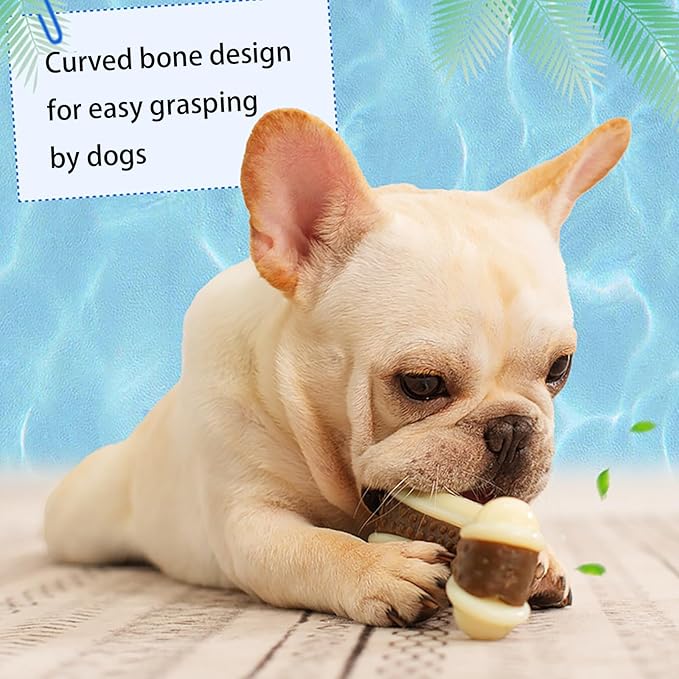 Dog Chew Toys for Aggressive Chewers, 2 Pack Real Beef Flavor,Indestructible Dog Teething Chew Toys for Large/Medium/Small Puppies Breed,Tough Pet Toy with Durable Nylon