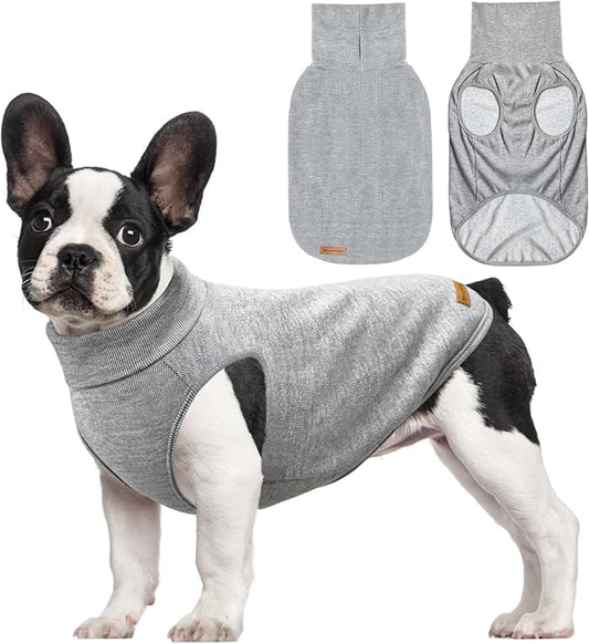 Mosucoirl Dog Sweaters Pet Pullover,Turtleneck Doggy Sweatshirt for Extra Large Dogs Thick Warm Dog Clothes Fleece Soft Winter Puppy Hoodies Outfit for Small Medium Large Dogs XS-4XL (Grey, XS)