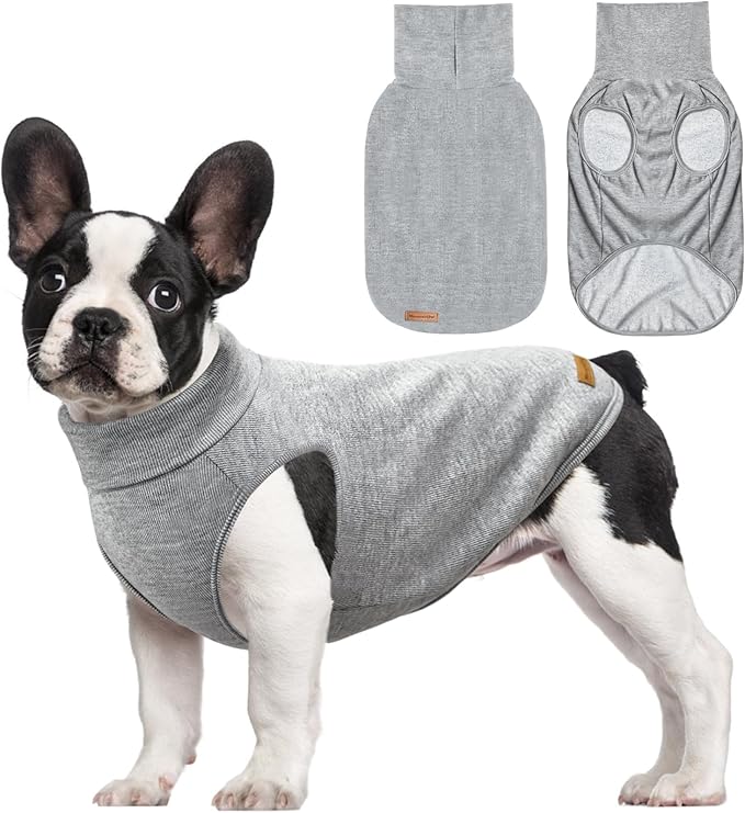 Mosucoirl Dog Sweaters Pet Pullover,Turtleneck Doggy Sweatshirt for Extra Large Dogs Thick Warm Dog Clothes Fleece Soft Winter Puppy Hoodies Outfit for Small Medium Large Dogs XS-4XL (Grey, L)