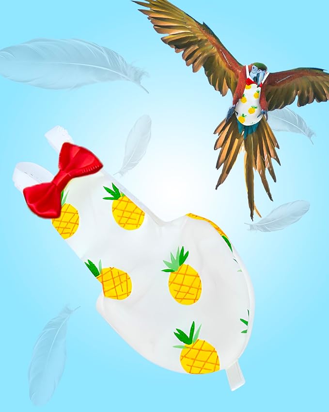 UKJENT Bird Diaper Protective Parrot Nappy - 2 Pack, Reusable Flight Suit with Waterproof Inner Layer, Washable Cute Urine Wet Suit for Cockatiel Monk Parakeet Sun Parakeet Lory(S)
